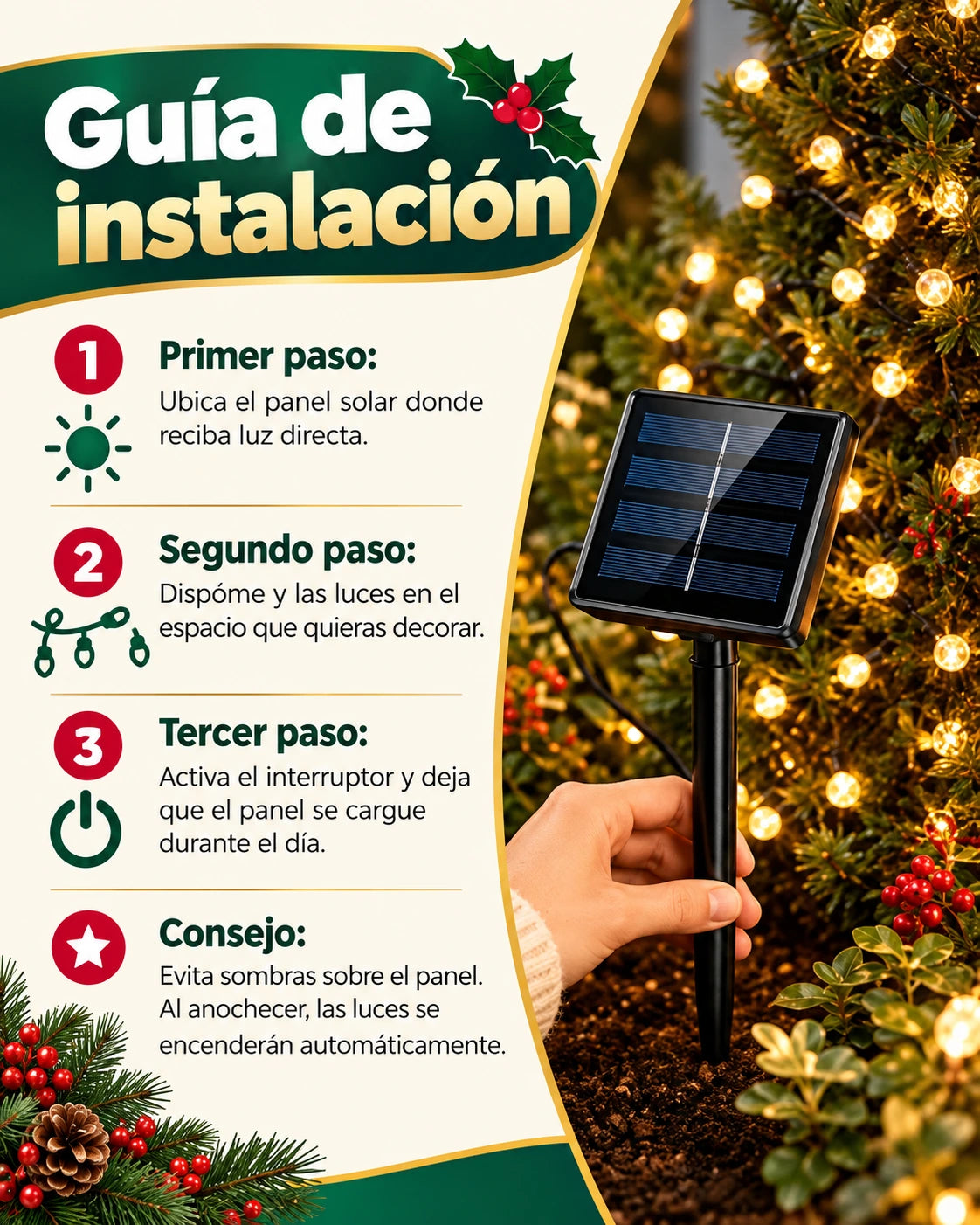 LUCES SOLARES NAVIDEÑAS