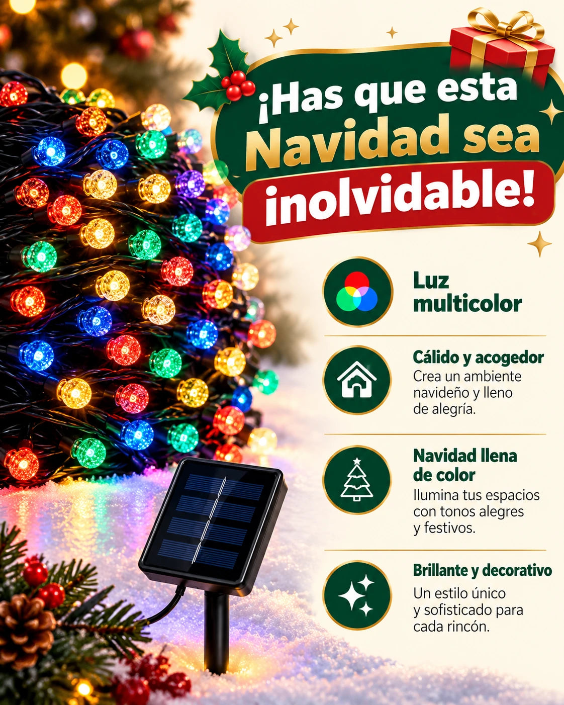 LUCES SOLARES NAVIDEÑAS
